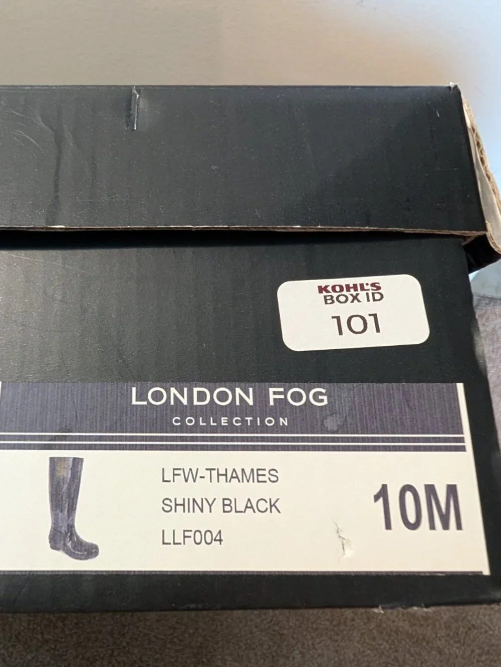 NWT London Fog rain boots Thames black size 10